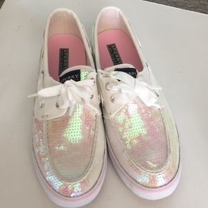 Sperry Bahama sparkly sequin boat shoe